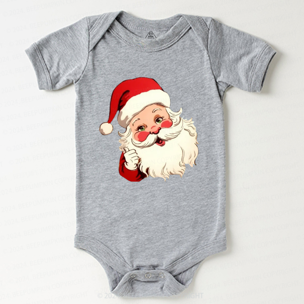  Retro Christmas Santa Hat Baby Bodysuit