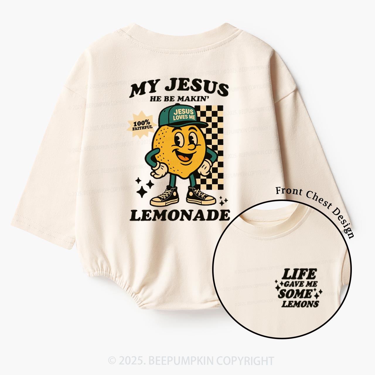 Life Gave Me Some Lemons Baby Bubble Romper Beepumpkin