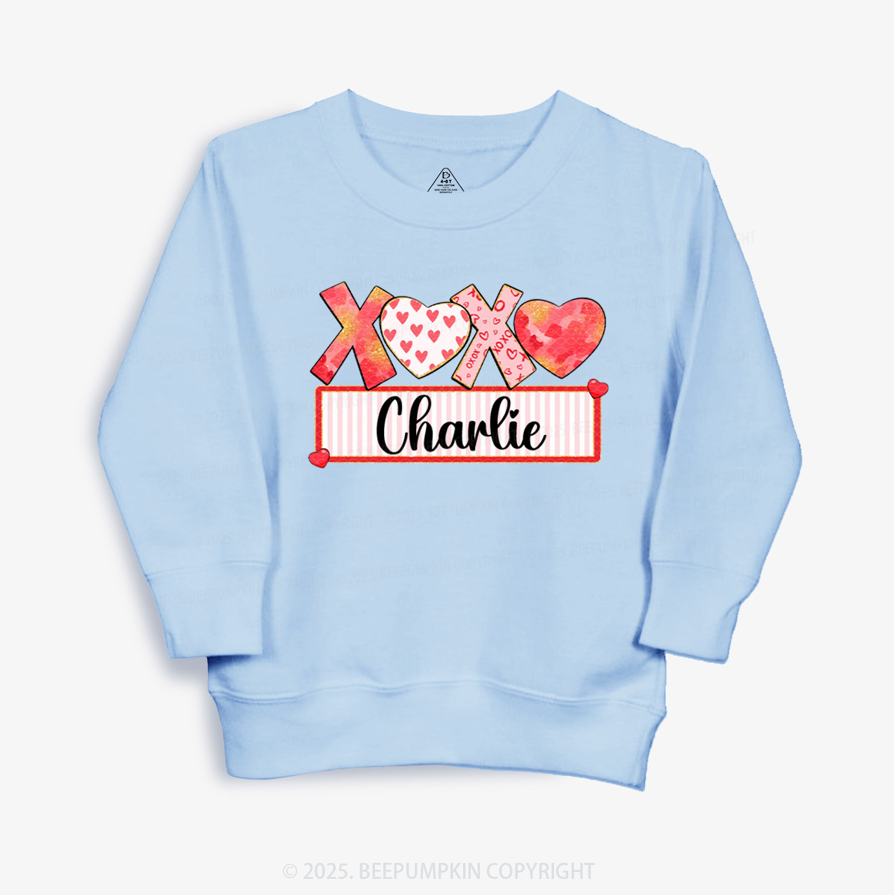 Personalized Xoxo Name Valentine Kid's Sweatshirt