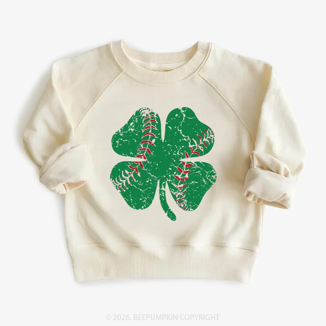Baseball Shamrock St Patrick's Day Kid's Sweatshirt