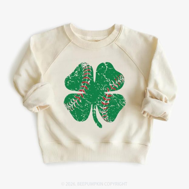 Baseball Shamrock St Patrick's Day Kid's Sweatshirt