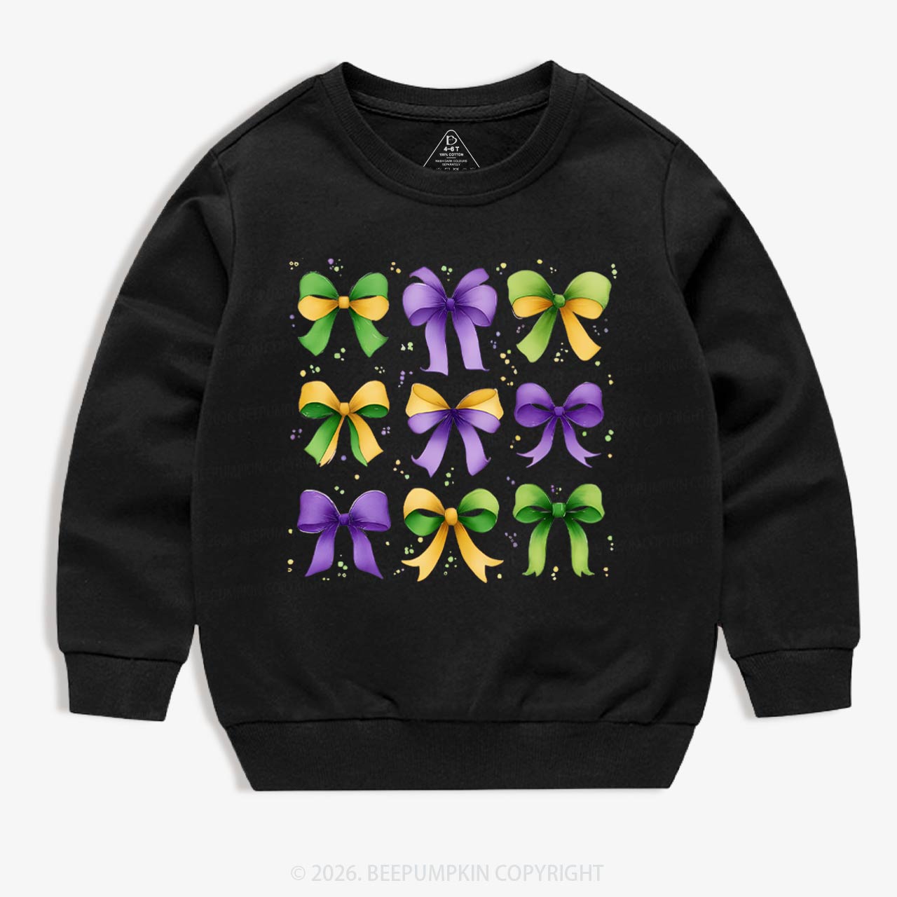 Kids Mardi Gras Ribbon Bows Kid's Sweatshirt