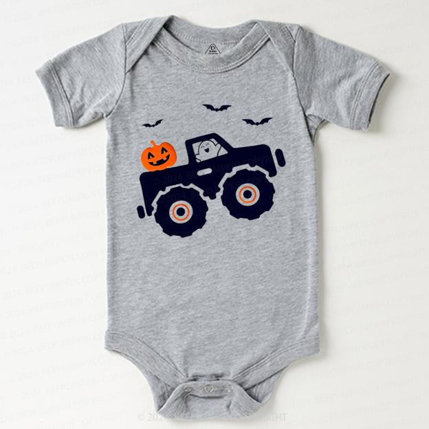 Halloween Monster Truck Baby Bodysuits 