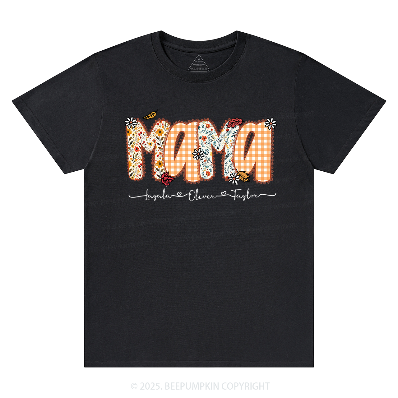 Personalized Preppy Fall Pumpkin Lace T-Shirts Beepumpkin