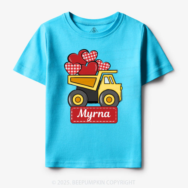Personalized Truck Valentine Toddler&Kid's Tees Beepumpkin
