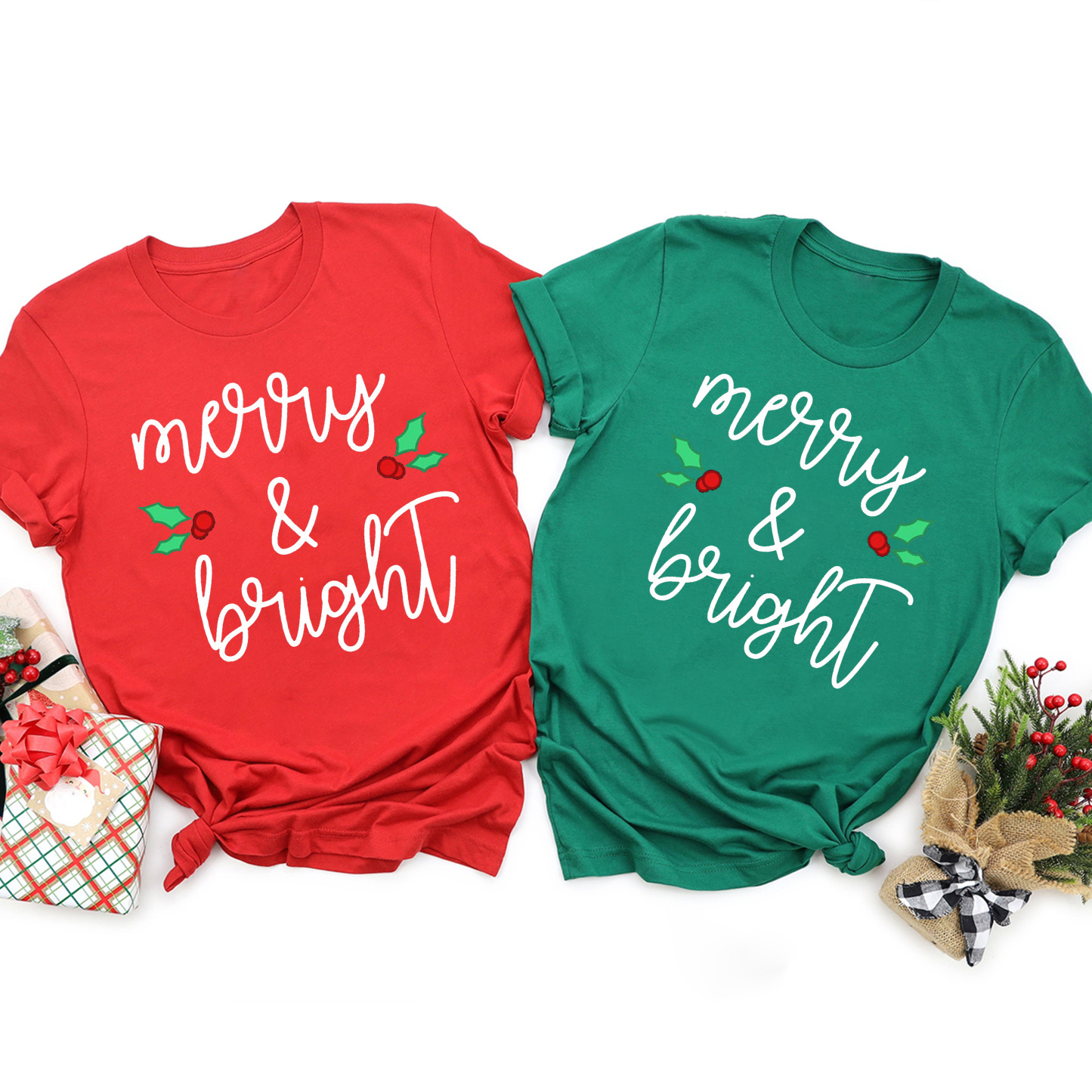 Merry&Bright Christmas Family Matching Shirt