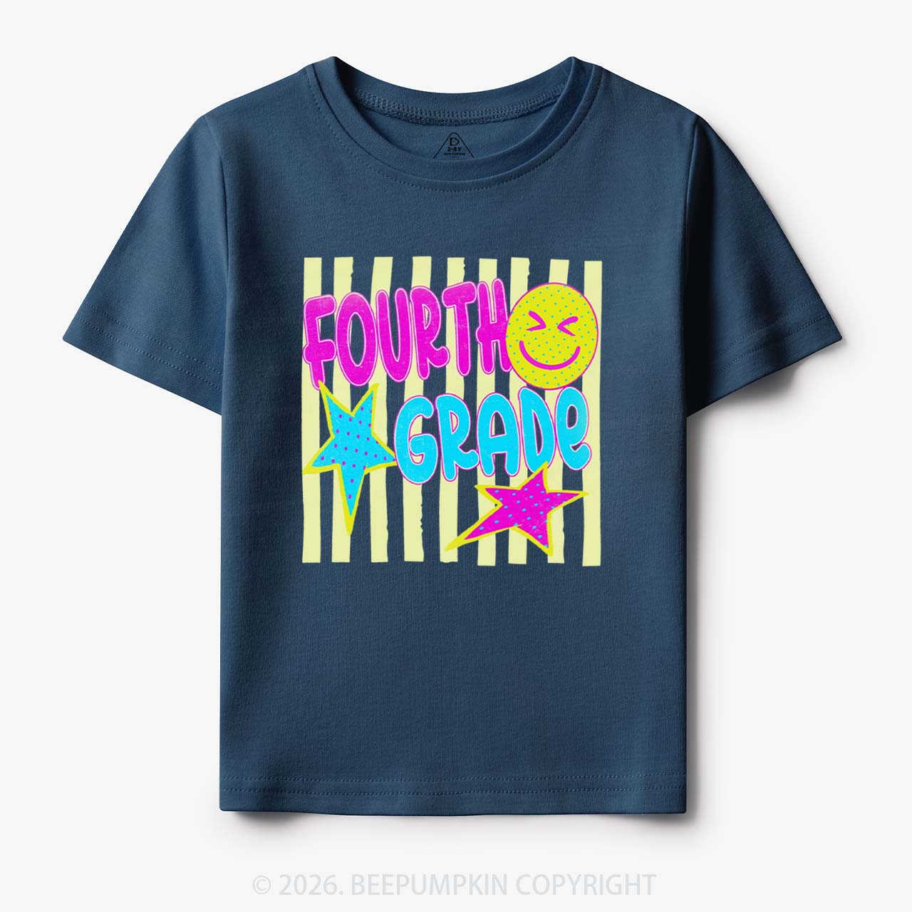 Personalized Neon Striped Grade Back To School Toddler&Kid's Tees