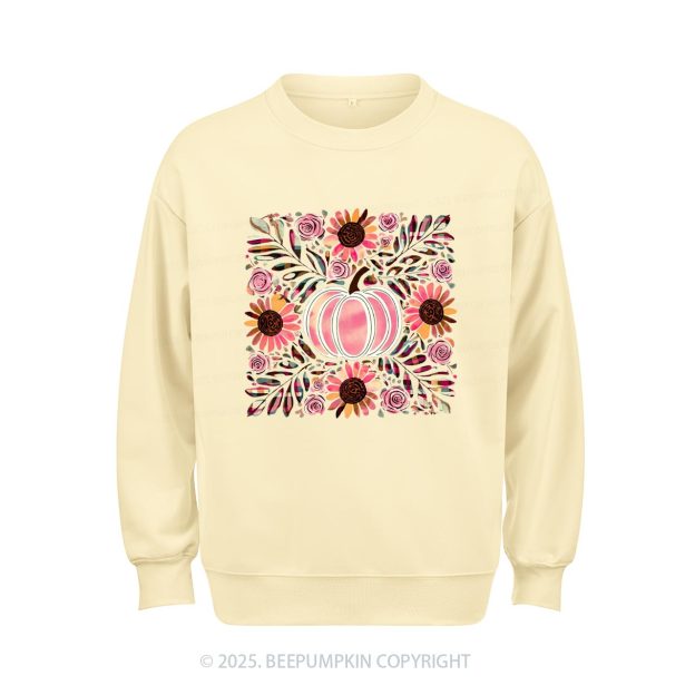 Boho Floral Pumpkin Sweatshirt Beepumpkin