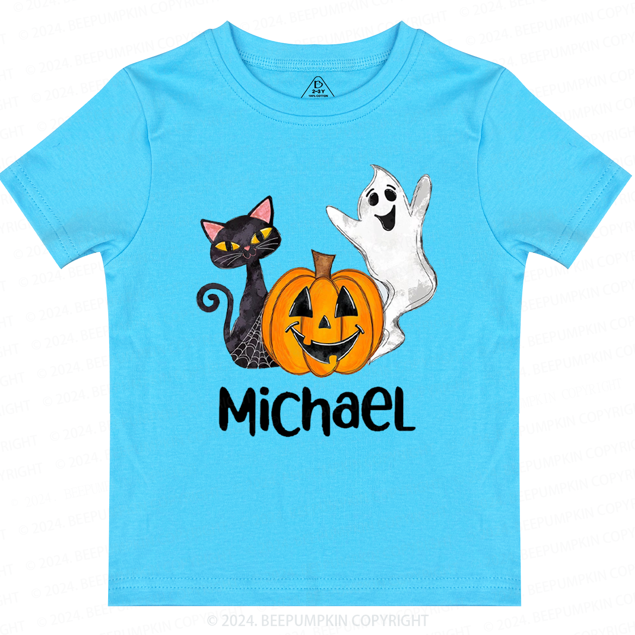 Personalized Halloween Cat Toddler&Kids Tees 