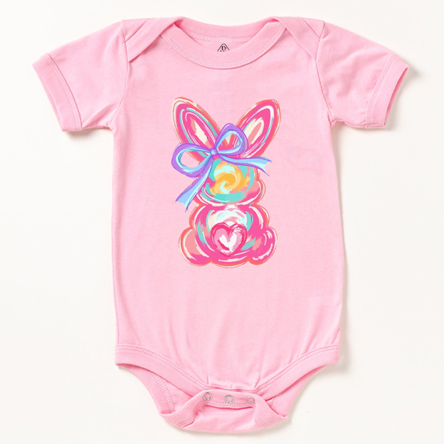 Personalized Girl Name Easter Bunny Bodysuit Beepumpkin