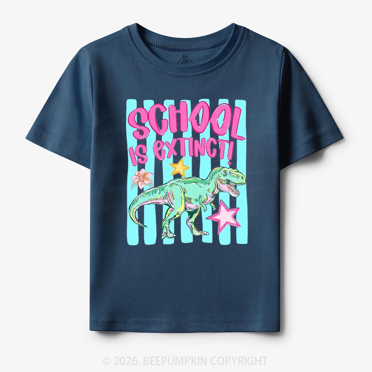Retro Dinosaur School Is Extinct Last Day Of School Toddler&Kids Shirts