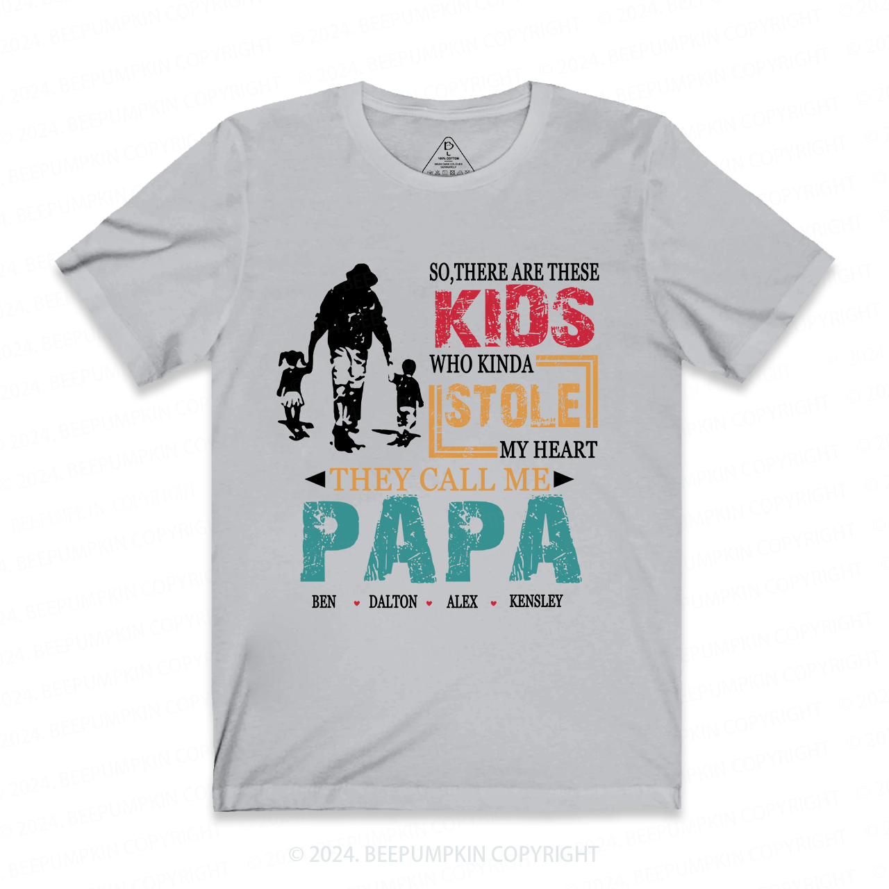 Personalized Papa Gift Shirt With Name
