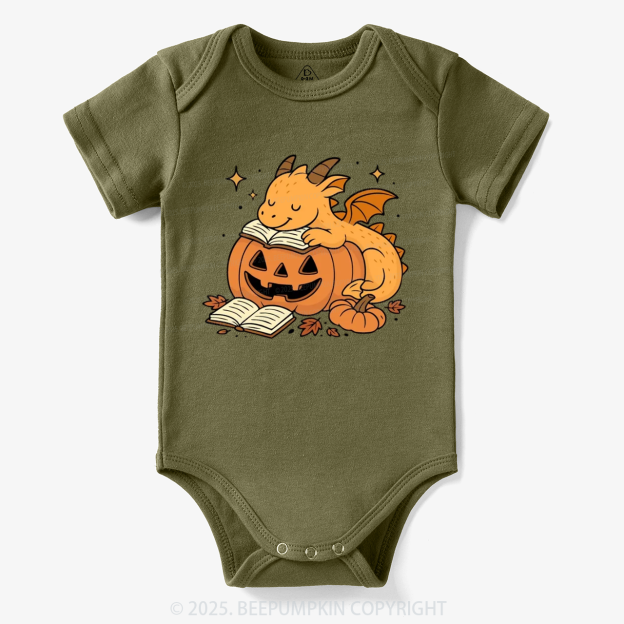 Sleeping Pumpkin Dragon Halloween Bodysuit Beepumpkin