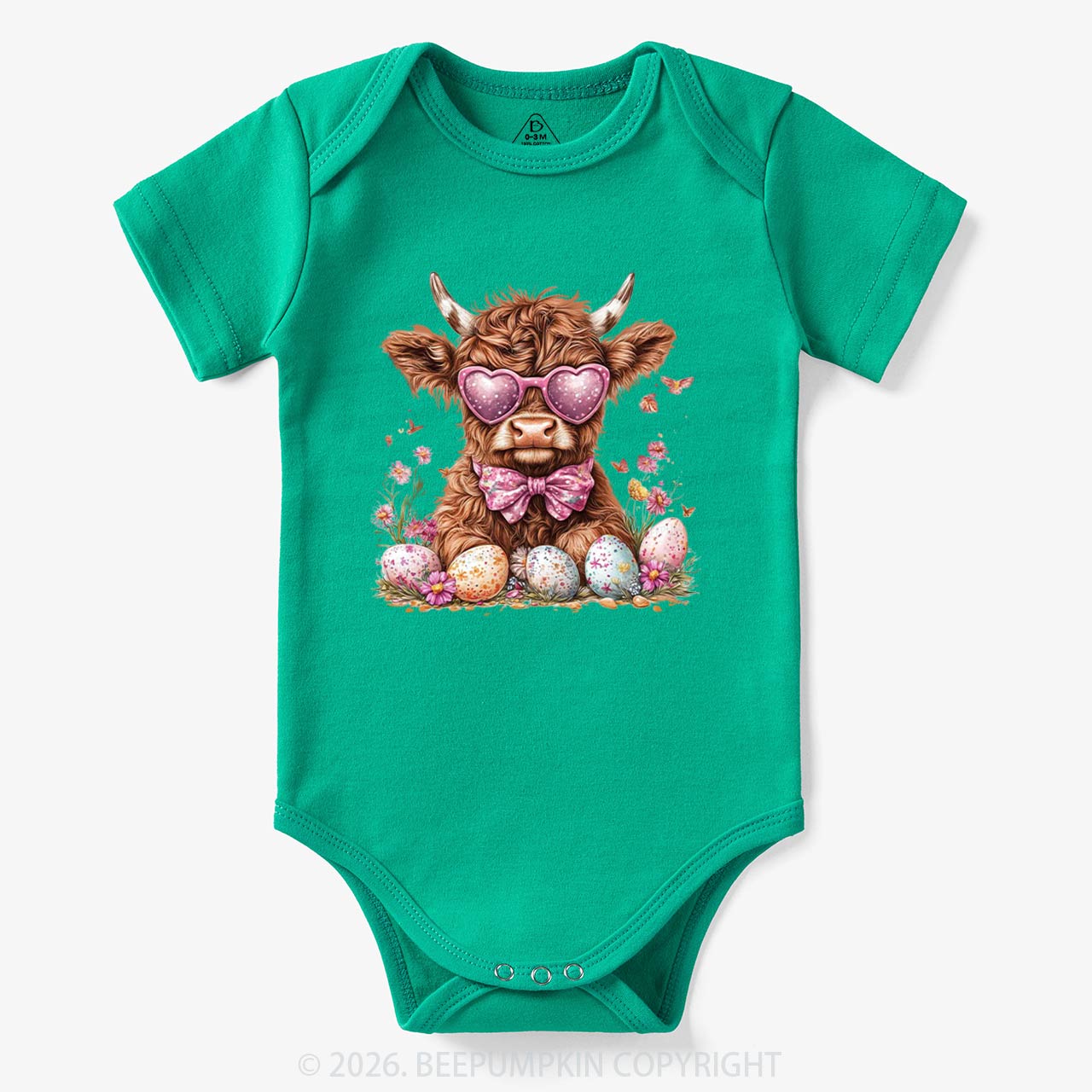 Easter Day Highland Cow Bodysuit