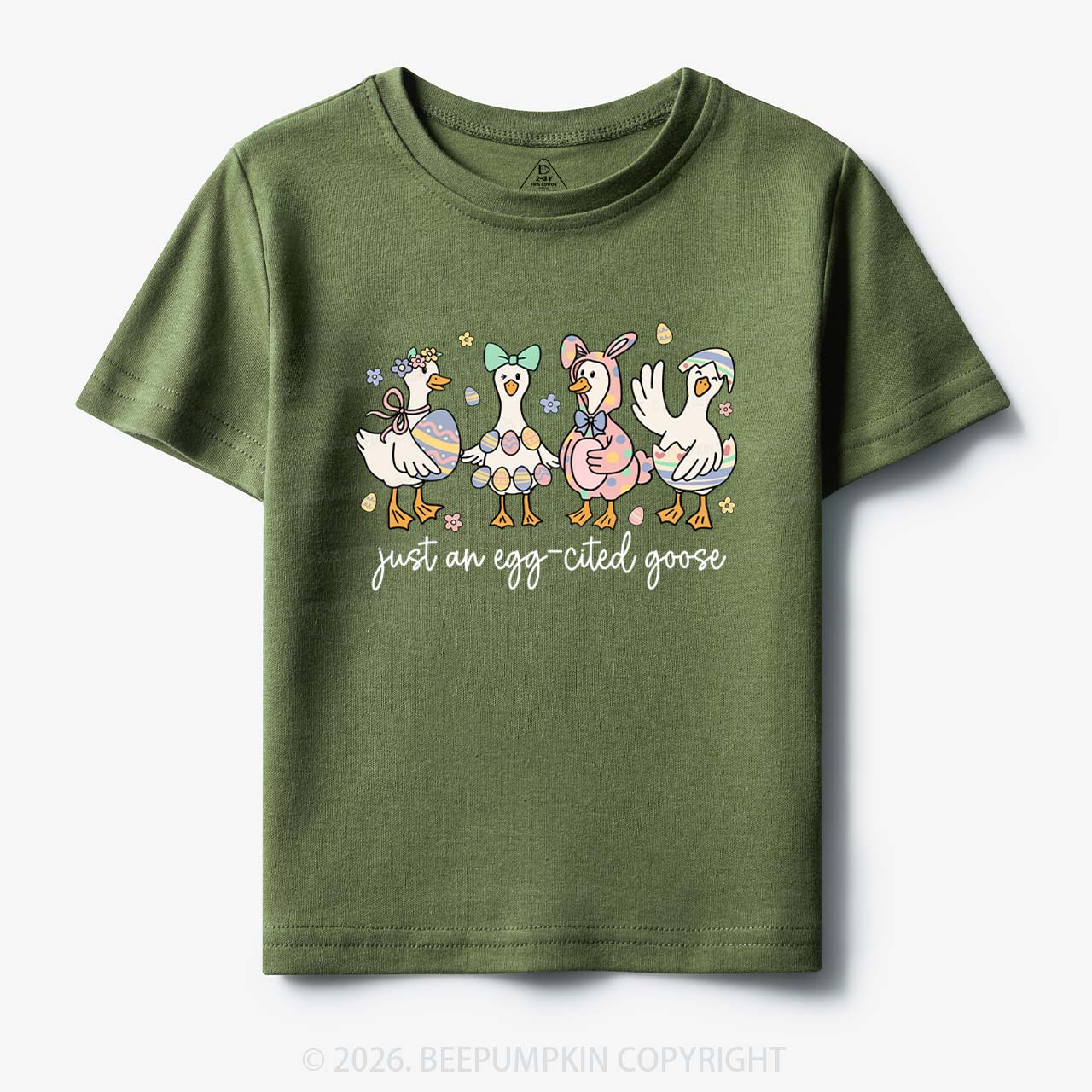 Just an Egg-cited Goose Happy Easter Toddler&Kids Tees
