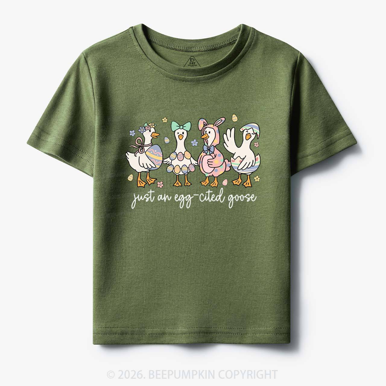 Just an Egg-cited Goose Happy Easter Toddler&Kids Tees