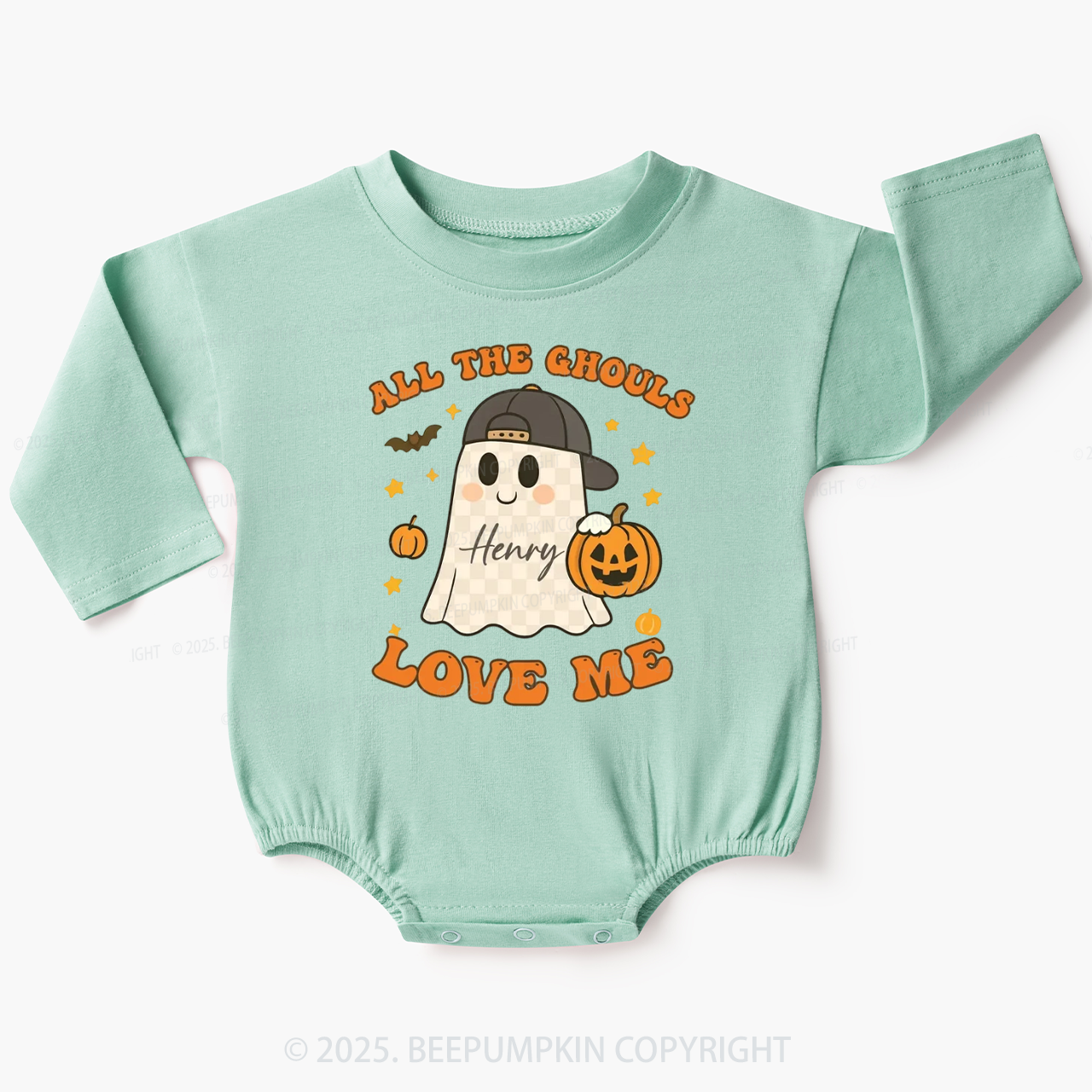 All The Ghouls Love Me Baby Bubble Romper Beepumpkin