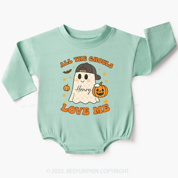 All The Ghouls Love Me Baby Bubble Romper Beepumpkin