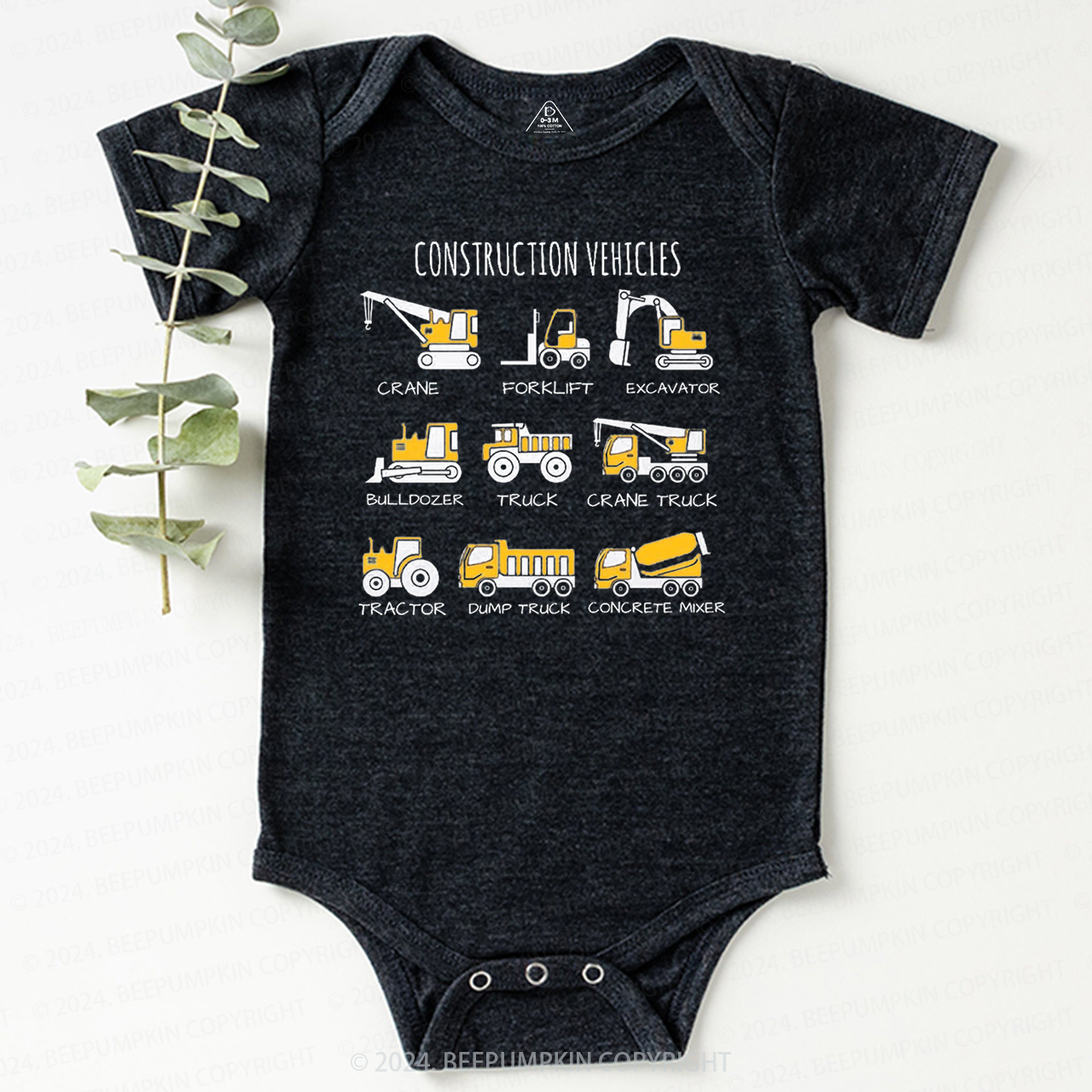 Various Types Of Trucks Baby Bodysuit 