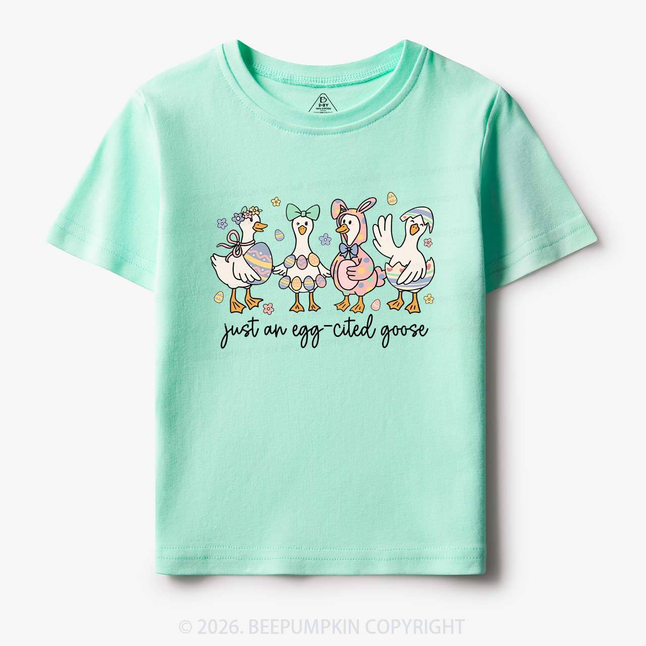 Just an Egg-cited Goose Happy Easter Toddler&Kids Tees