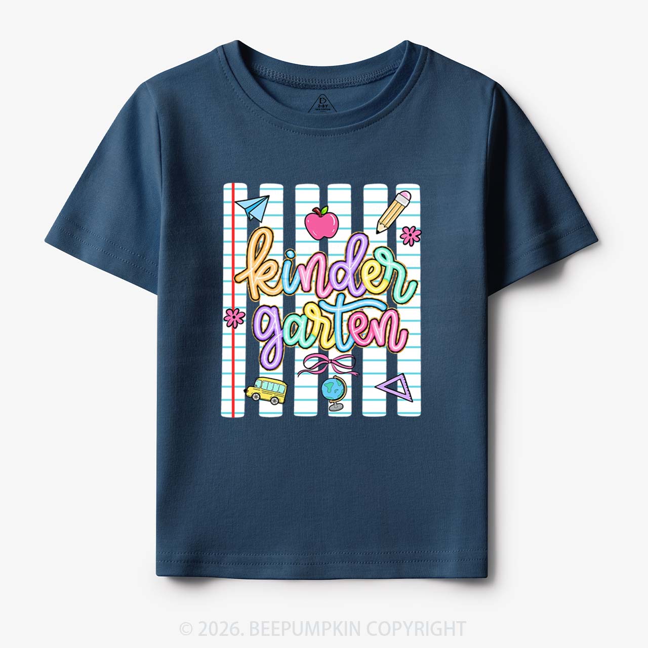 Personalized Colorful Striped Preppy Back To School Toddler&Kid's Tees