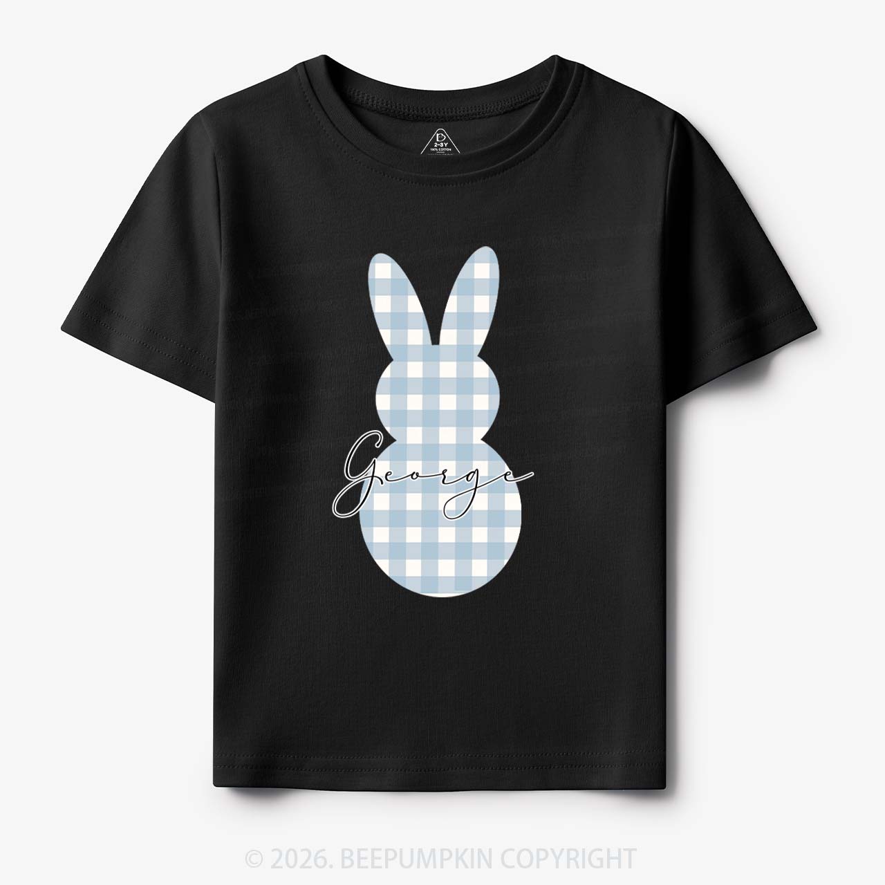Personalised Easter Petit Gingham Bunny Toddler&Kid's Tees