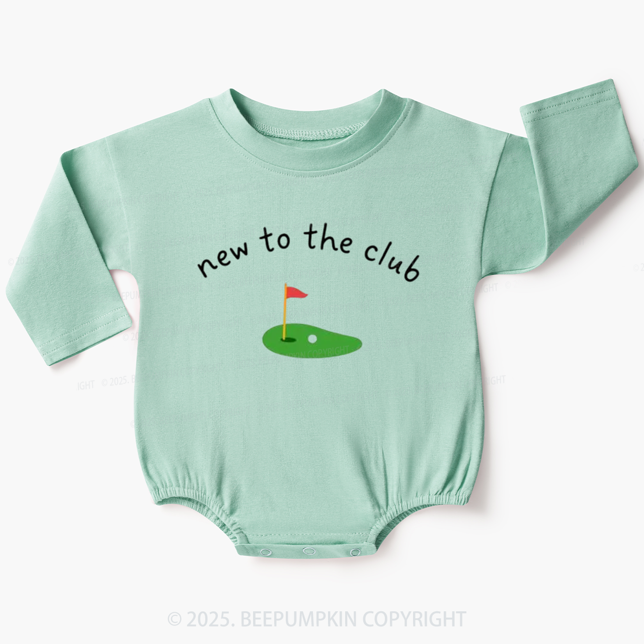 New To The Club Golf Baby Bubble Romper Beepumpkin