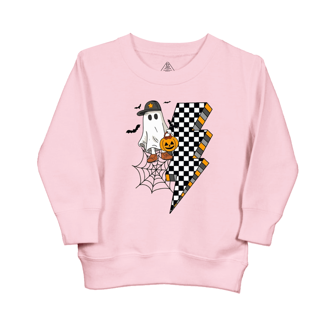 Retro Cute Boy Ghost Halloween Pumpkin Kids Sweatshirt