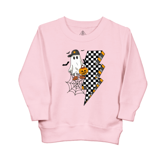 Retro Cute Boy Ghost Halloween Pumpkin Kids Sweatshirt