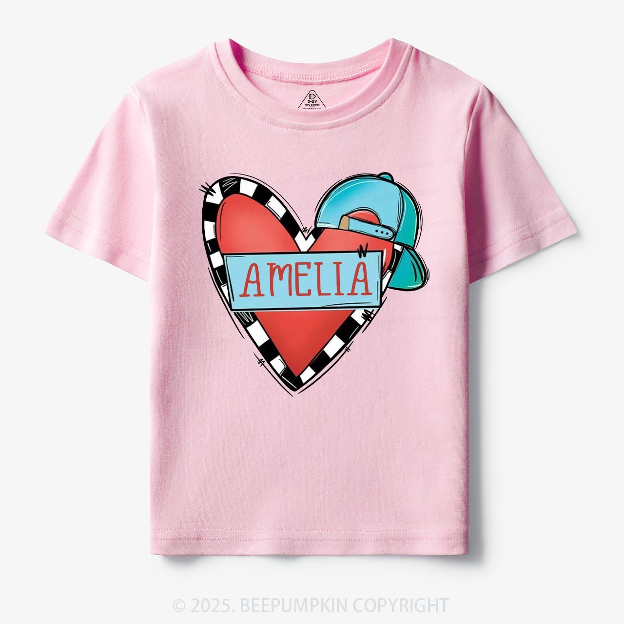 Personalized Cool Heart Toddler&Kid's Tees Beepumpkin
