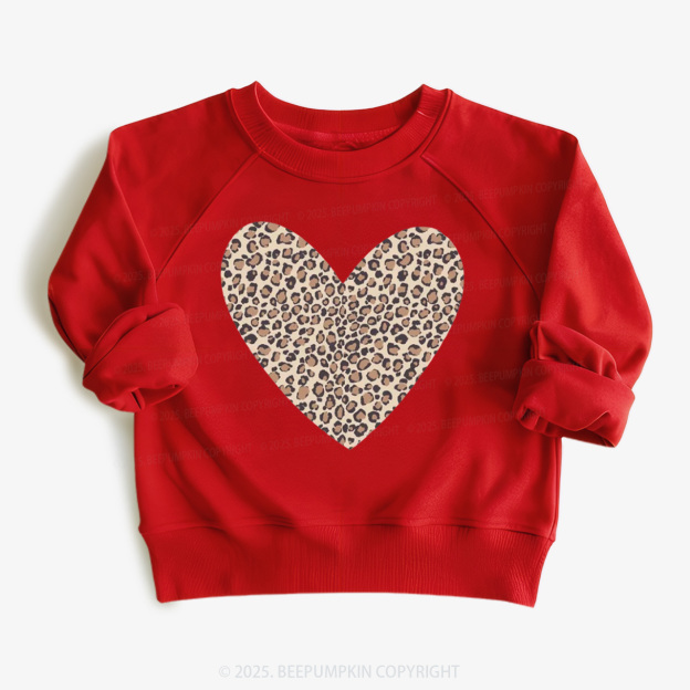 Leopard Heart Valentine's Day Kid's Sweatshirt