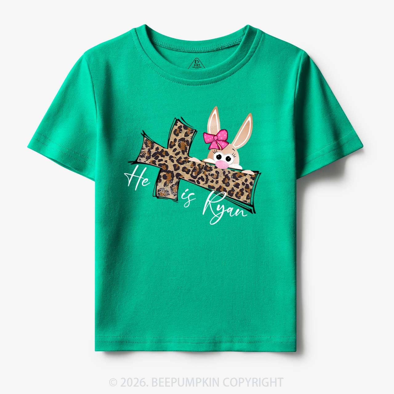 Faith Bunny & Leopard Cross Toddler&Kid's Tees