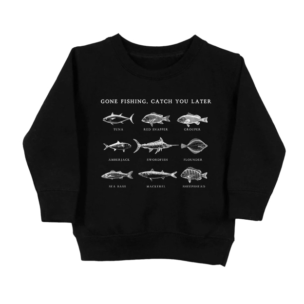 Cute Fishing Natural Sweatshirt For Kids