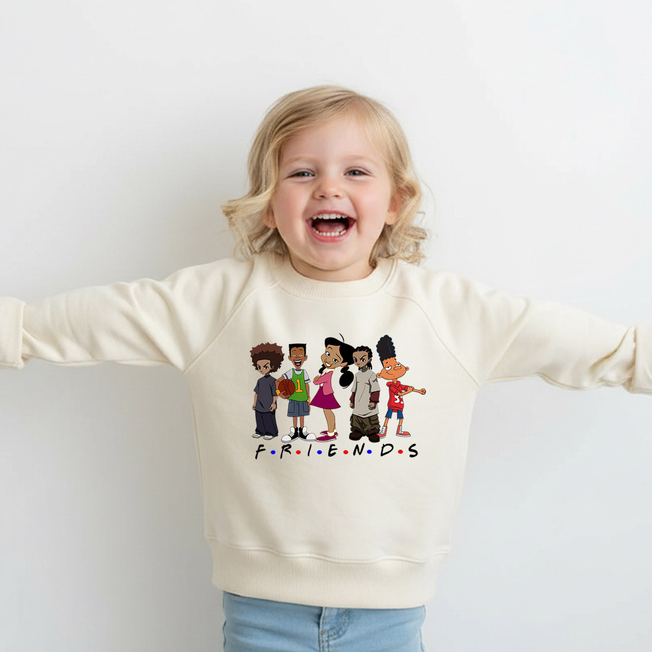 Black Cartoon Characters Kid's Sweatshirt