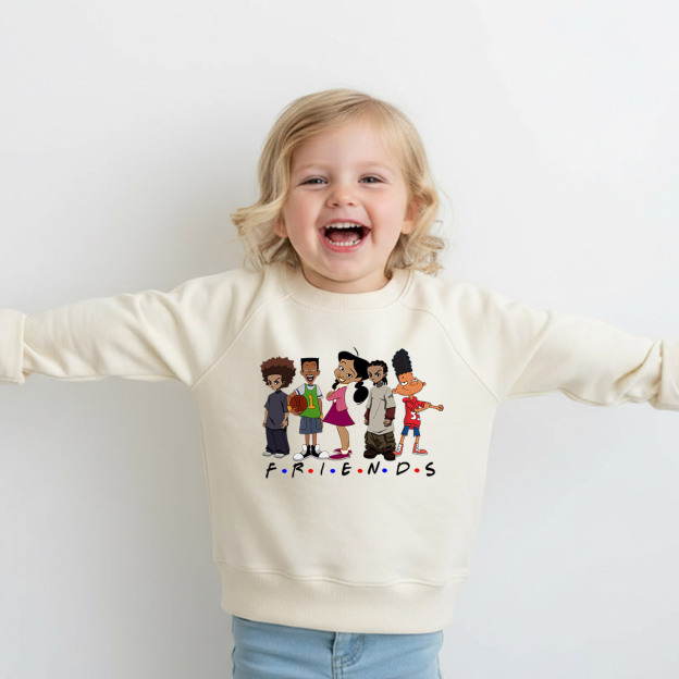 Black Cartoon Characters Kid's Sweatshirt