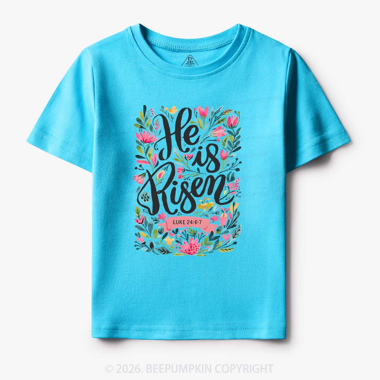 He is Risen Blooming Grace Easter Toddler&Kid's Tees