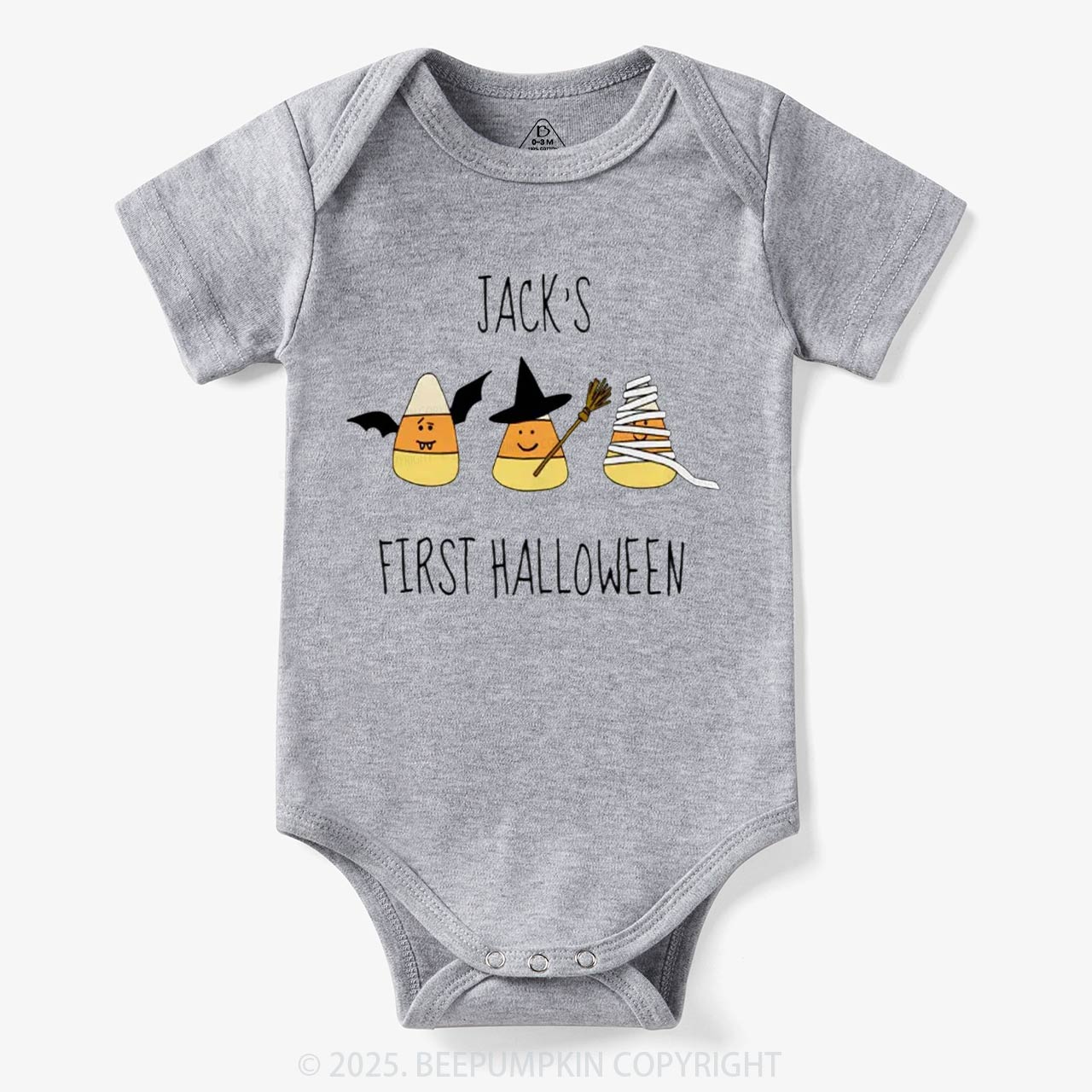 Personalized First Halloween Candy Corn Bodysuit Beepumpkin
