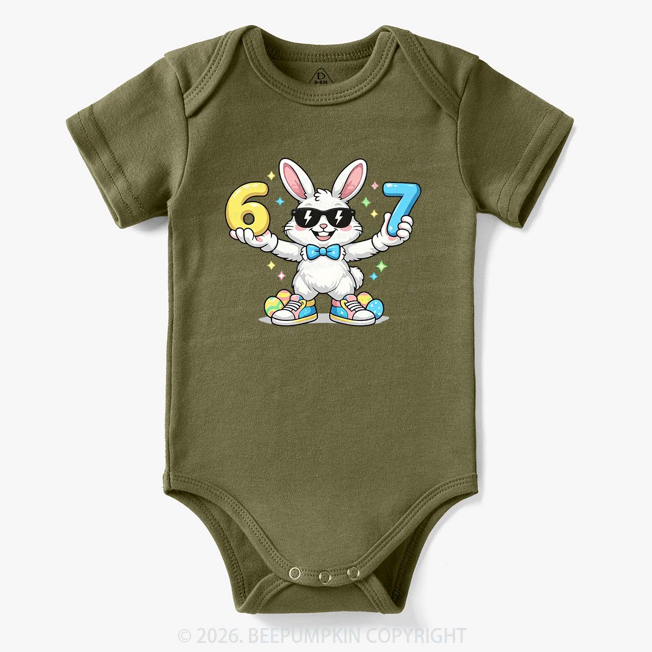 Hip‑Hop 67 Bunny Baby Bodysuit