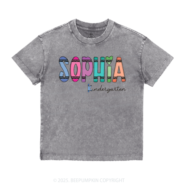 Personalized Colorful Name Magic Toddler&Kids Washed Tees