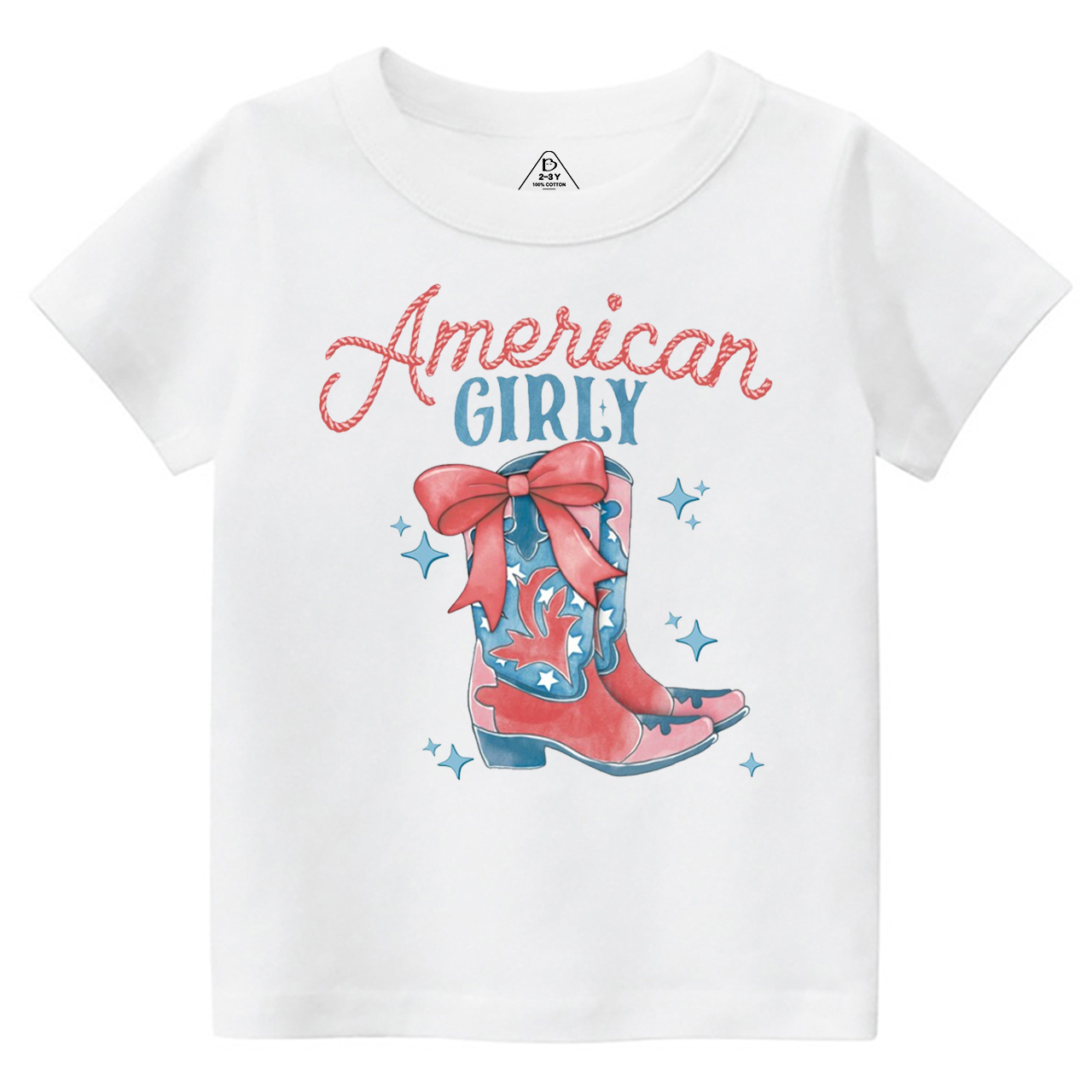 July 4th American Girly Cowgirl Toddler&Kid's Tees Beepumpkin 