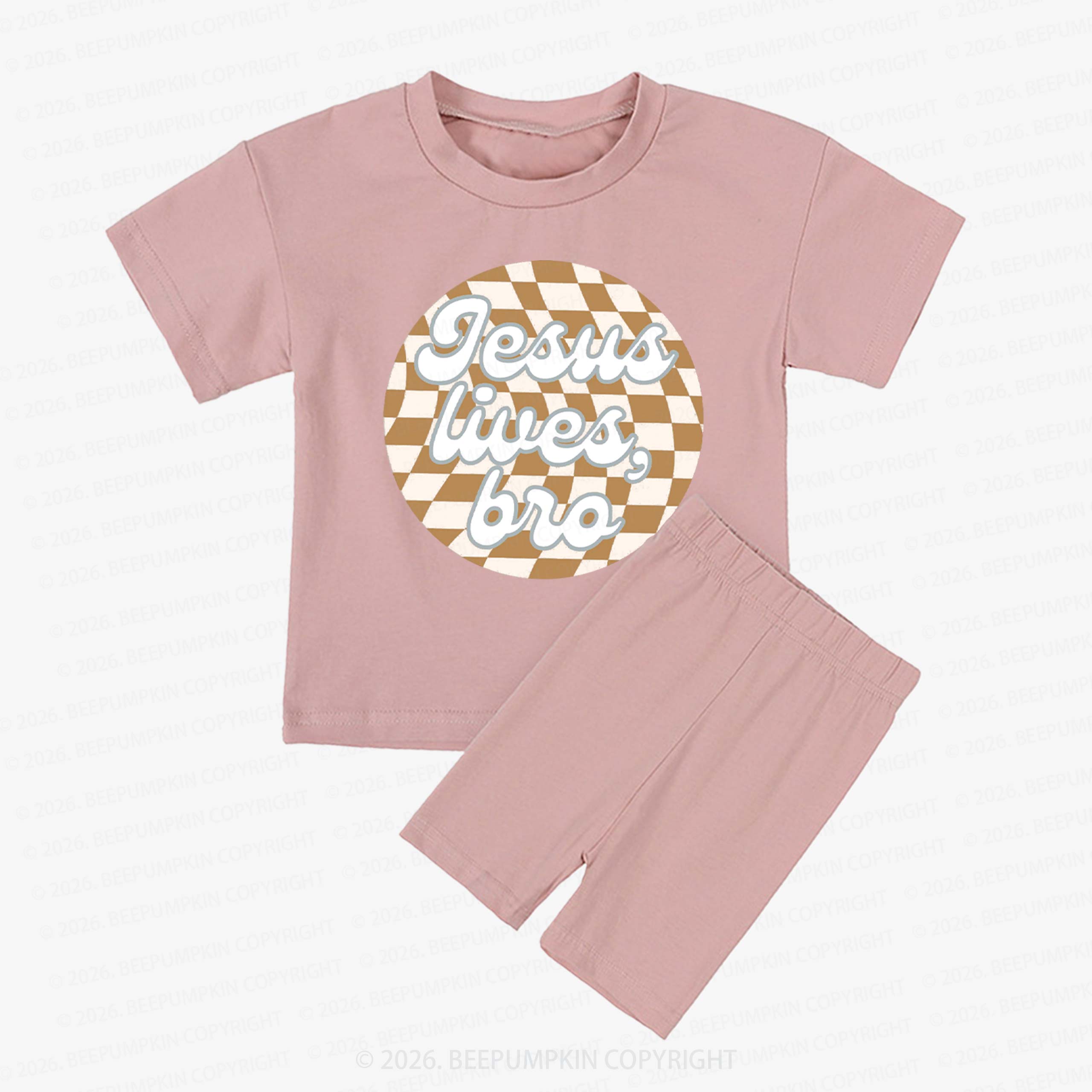 Easter Jesus Lives Kids Biker Shorts&Tee