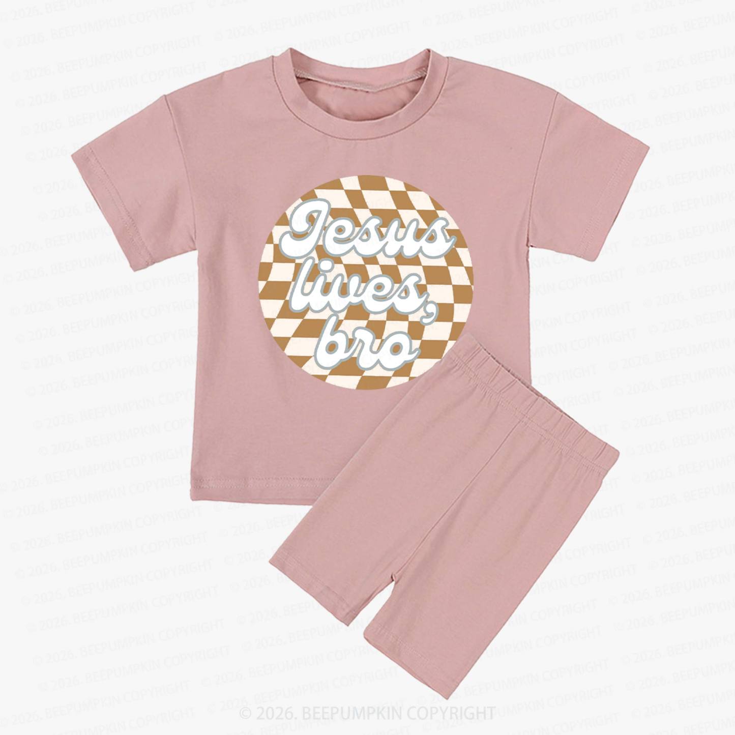 Easter Jesus Lives Kids Biker Shorts&Tee