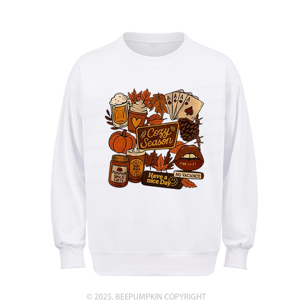 Retro Fall Collage Sublimation Sweatshirt Beepumpkin