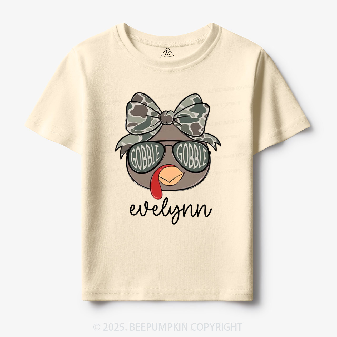 Personalized Boys/Girl Turkey Camo Thanksgiving Toddler&Kid's Tees Beepumpkin