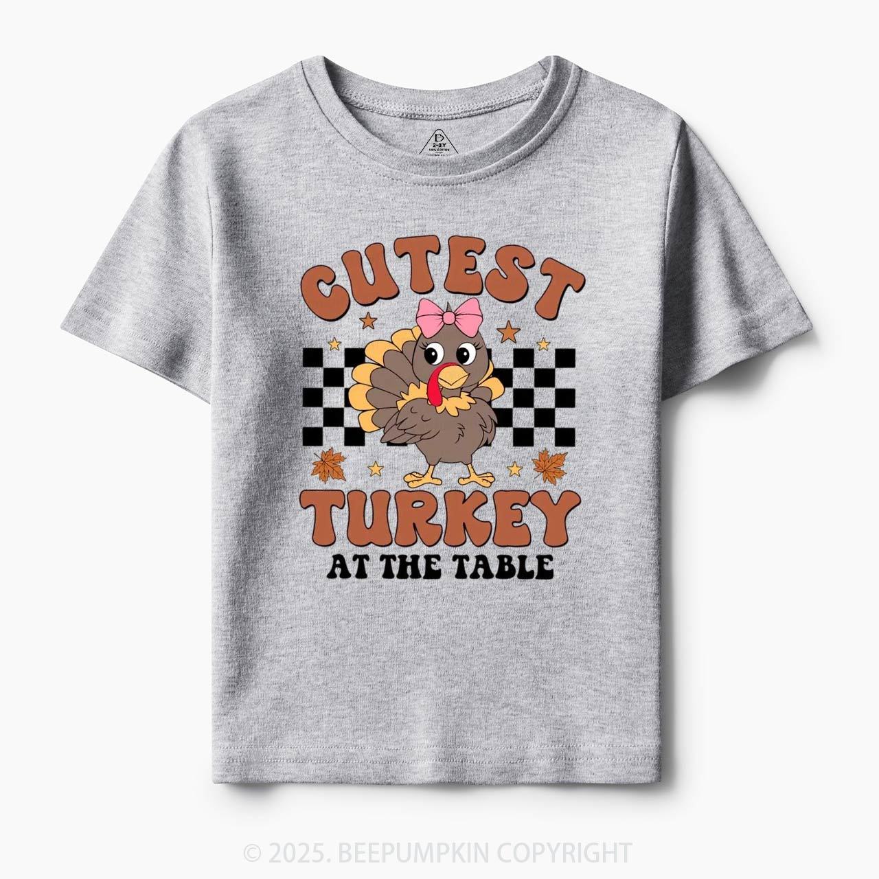 Coolest Turkey At The Table Thanksgiving Toddler&Kid's Tees Beepumpkin