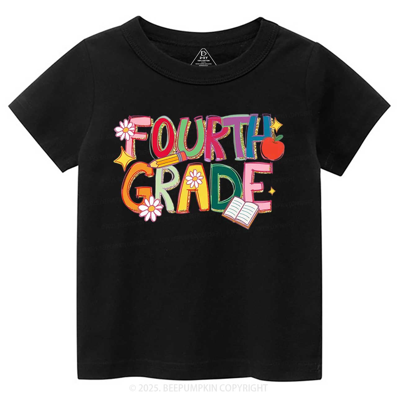 Personalized Girly Floral Kindergarten Neon School Toddler&Kid's Tees Beepumpkin