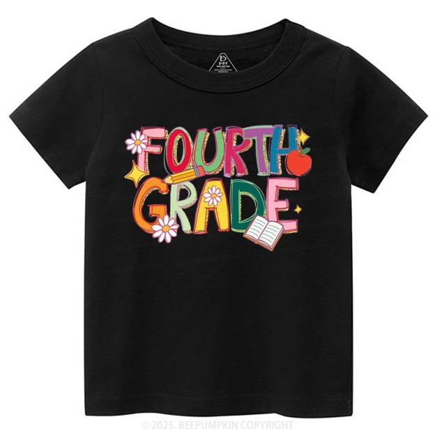 Personalized Girly Floral Kindergarten Neon School Toddler&Kid's Tees Beepumpkin