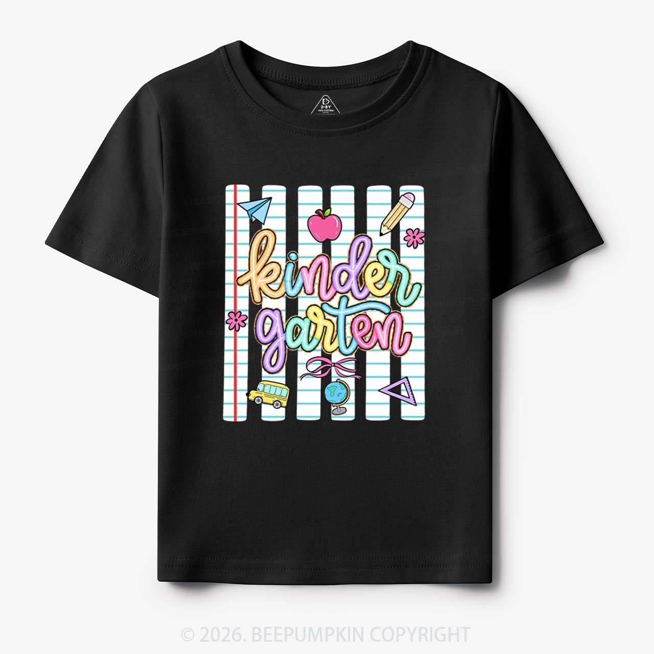 Personalized Colorful Striped Preppy Back To School Toddler&Kid's Tees