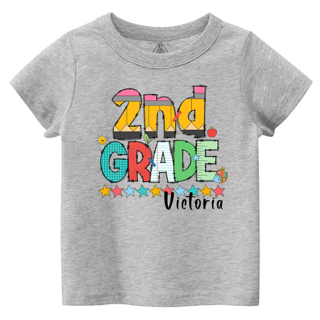 Personalized Pencil Letter Grade Toddler&Kid's Tees Beepumpkin