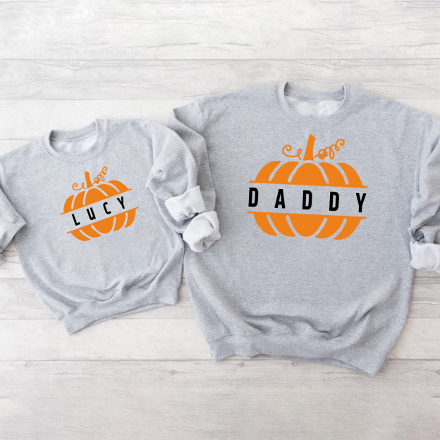 Family Halloween Cute Pumpkin Matching Sweatshirt